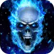 Blue Fire Skull Live Wallpaper