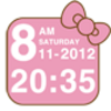 Cute Pink Cat Time Widget