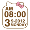 Cute White Cat Clock Widget