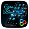 Cyan+Black Go Launcher Theme