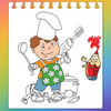 Kitchen Cooking Coloring Pages -Kids Coloring Book