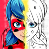 Miraculous Ladybug & Cat Noir. Color by number