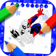 Spider super hero coloring man