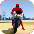 Superhero Tricky bike race kids games