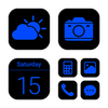 Wow Blue Dark Theme, Icon Pack