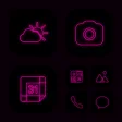 Wow Pink Neon Theme, Icon Pack