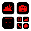 Wow Red Black Theme, Icon Pack